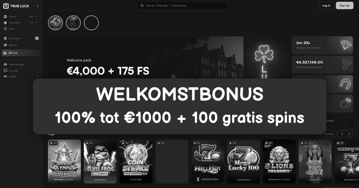 True Luck Casino: Beste Online Gokkasten in NL